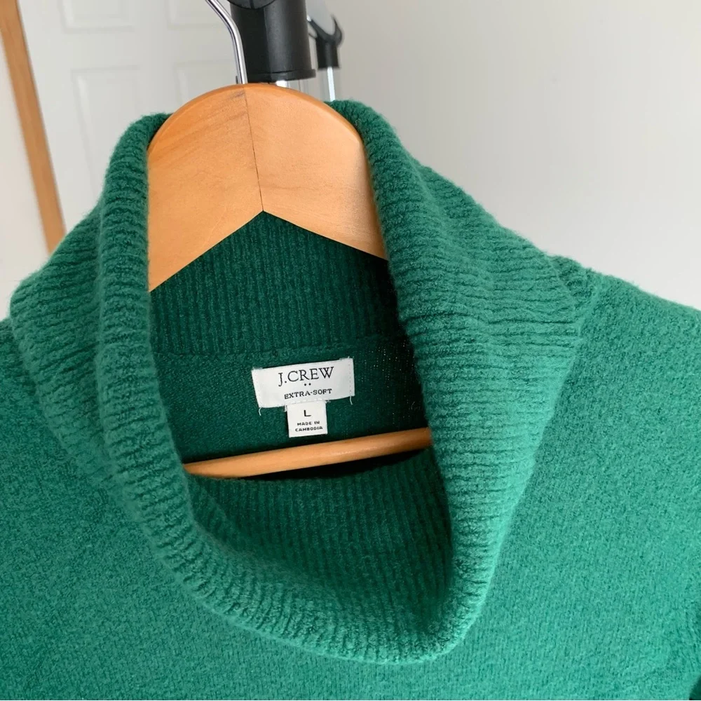 J. Crew Turtleneck Long Sleeve Sweater Dress Green Large